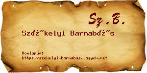 Székelyi Barnabás névjegykártya