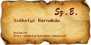 Székelyi Barnabás névjegykártya