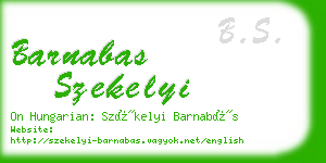 barnabas szekelyi business card